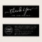 Black script business logo thank you insert card
