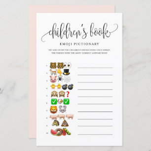 Black Script Children's Book Baby Shower Game