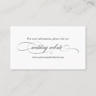 Black Script Elegant Wedding Wedding Website Business Card