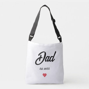 Black Script Established Dad Heart Crossbody Bag