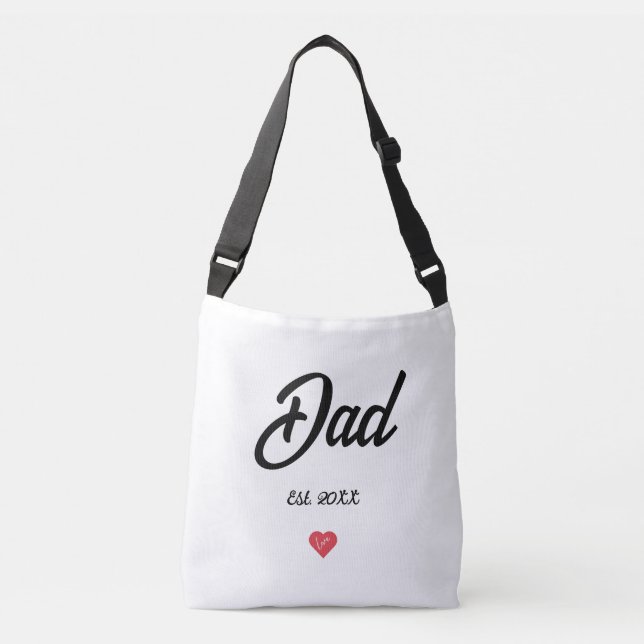 Black Script Established Dad Heart Crossbody Bag (Front)