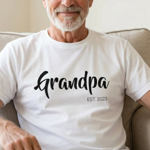 Black Script Established Grandpa T-Shirt
