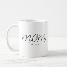 Black Script Established Mom Coffee Mug