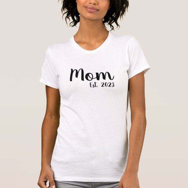 Black Script Established Mom T-Shirt (Front)