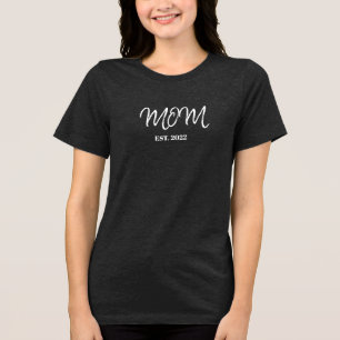 Black Script Established Mom T-Shirt Tri-Blend Shirt