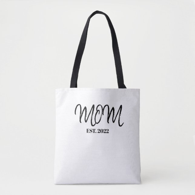 Black Script Established Mom Tote Bag (Front)