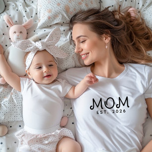Black Script Established Mum T-Shirt