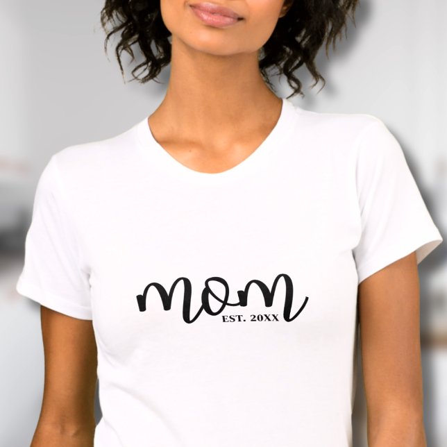 Black Script Established Mum T-Shirt (Black Script Established Mom T-Shirt )