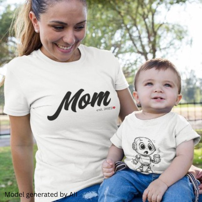 Black Script Established Mum T-Shirt (Creator Uploaded)