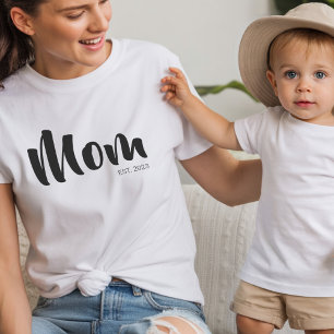 Black Script Established Mum T-Shirt