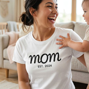 Black Script Established Mum T-Shirt