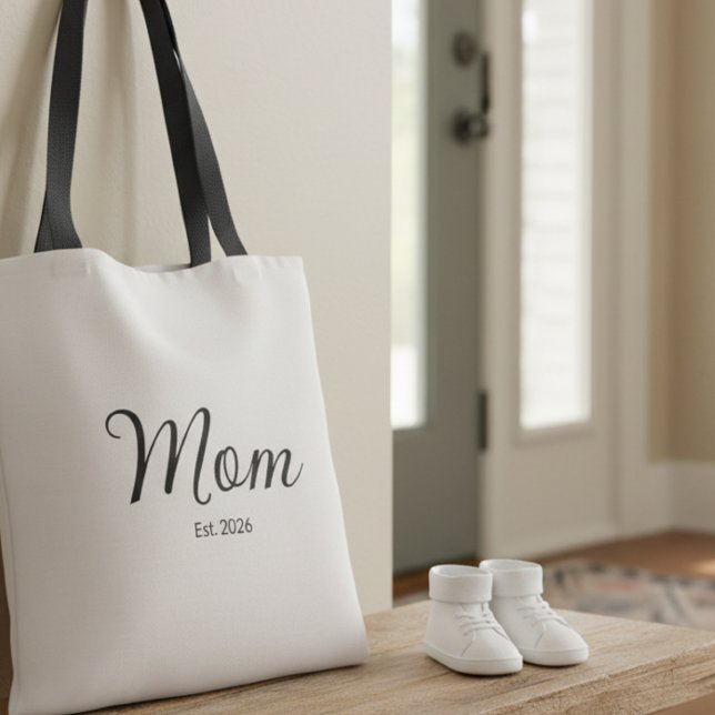 Black Script Established Mum Tote Bag (Creator Uploaded)