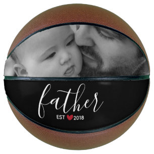 Black Script Father Est. Year Personalised Photo Basketball