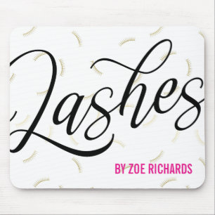Black Script Faux Gold Lashes Mouse Mat