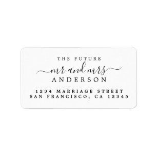 Black Script Future Mr Mrs Return Address Label