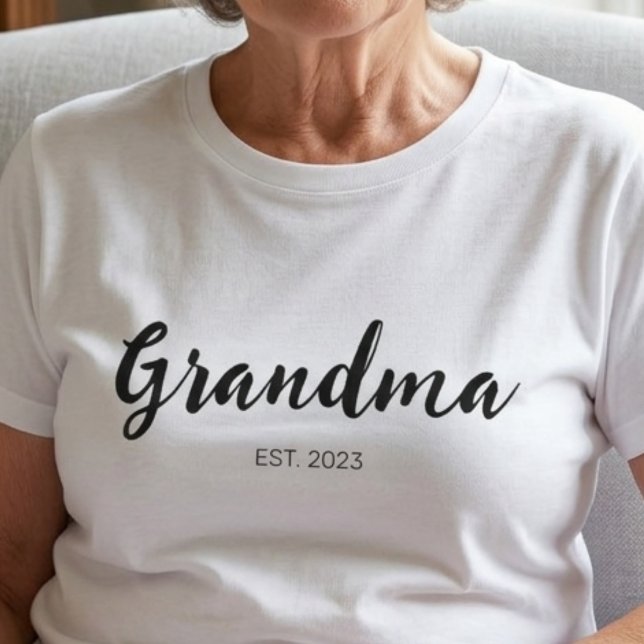 Black Script Grandma Established  T-Shirt (Creator Uploaded)