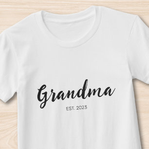 Black Script Grandma Established T-Shirt