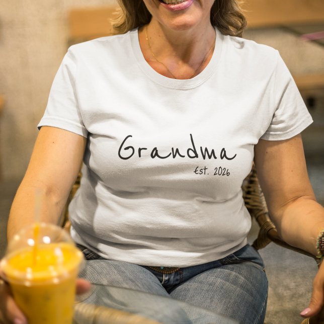 Black Script Grandma Established  T-Shirt (Creator Uploaded)
