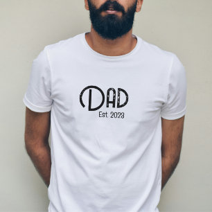 Black Script Grunge Established Dad T-Shirt