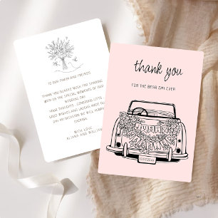 Black Script Handdrawn Simple Wedding Vow Renewal Thank You Card