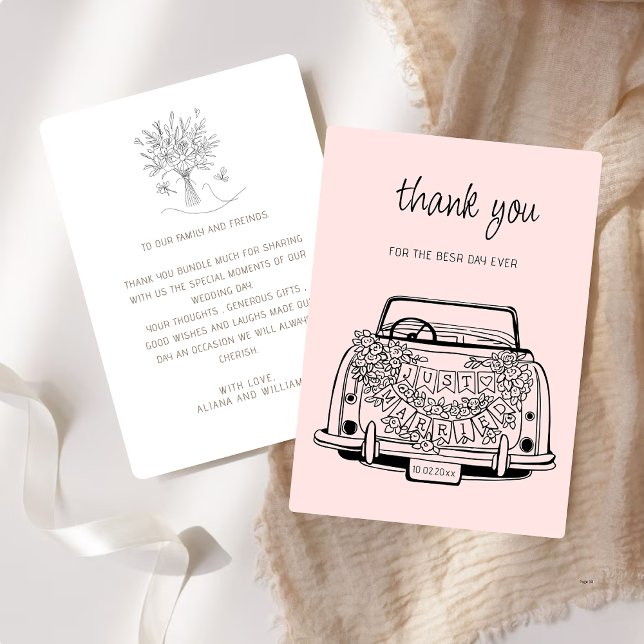 Black Script Handdrawn Simple Wedding Vow Renewal  Thank You Card (Creator Uploaded)