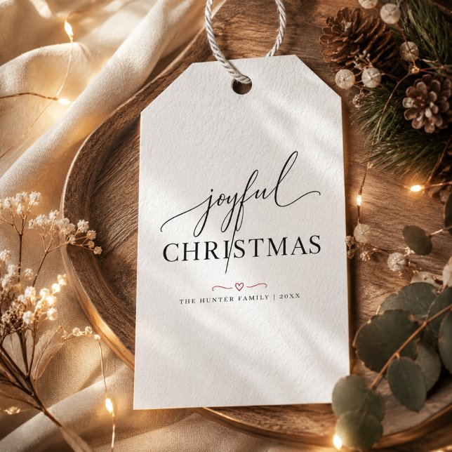 Black Script Joyful Christmas  Gift Tags (Creator Uploaded)