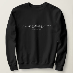 Black Script Kids Names Mum T-Shirt Sweatshirt