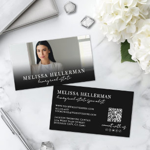 Black Script Luxury Real Estate Business Card