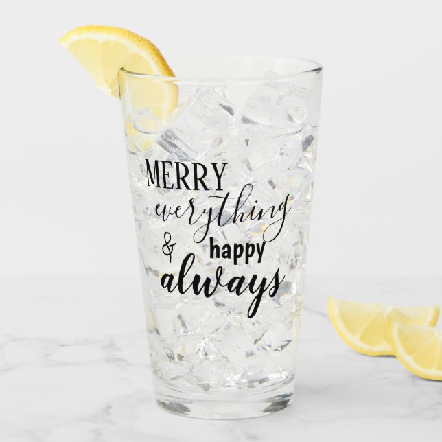 Black Script Merry Everything & Happy Always Glass (Front Ice)