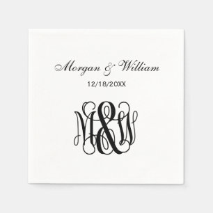 Black Script Monogram B&G DIY BG Napkin