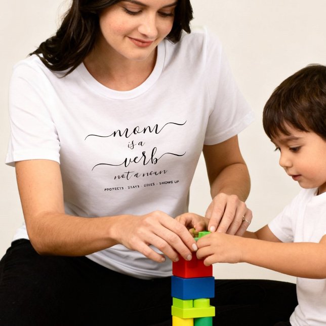 Black Script Mum Is a Verb Mother Keepsake Tri-Blend Shirt (Creator Uploaded)