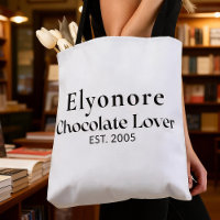 Black Script Name Established Chocolate Lover