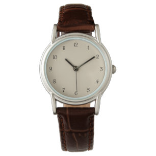 Black Script Numbers on Beige Womens Watch arc3