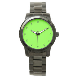 Black Script Numbers on Green wacnt Watch