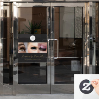 Black Script Photo Lashes Business Window Cling