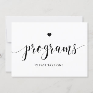 Black Script Programs Please Take One Sign