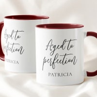 Black Script Simple Aged to Perfection Birthday