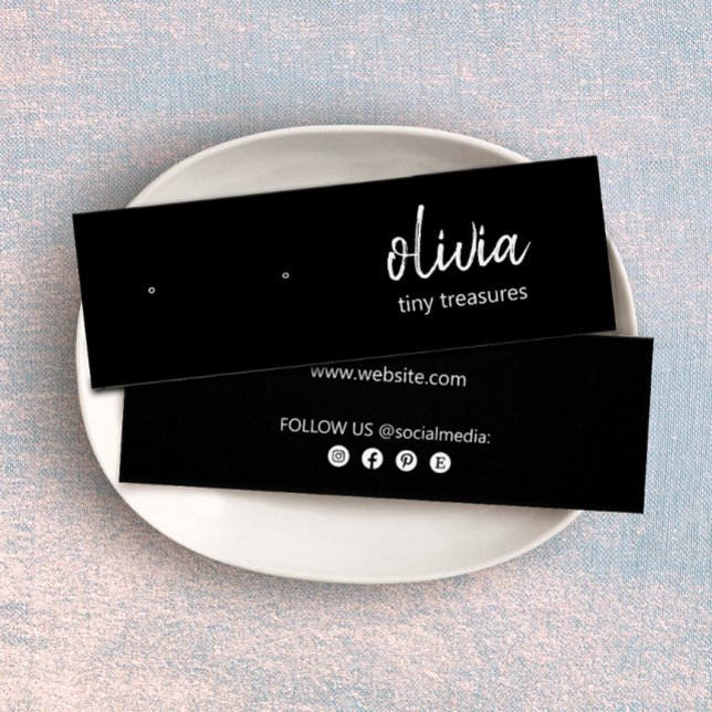 Black Script Stud Earring  Display Card (Creator Uploaded)