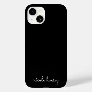 Black Script    Stylish Monogram Modern Minimalist Case-Mate iPhone 14 Case