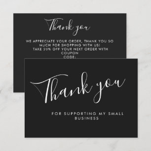 Black Script Thank You Card Discount Review Busine