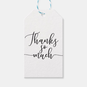 Black Script Type Thank You Thanks So Much Favour Gift Tags