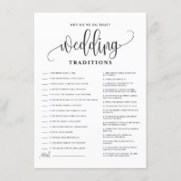 Black Script Wedding Traditions Bridal Shower Game