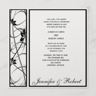Black Scroll Border Wedding Invitation
