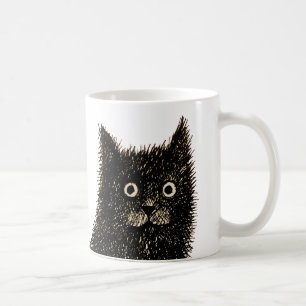 Black scruffy cat  coffee mug