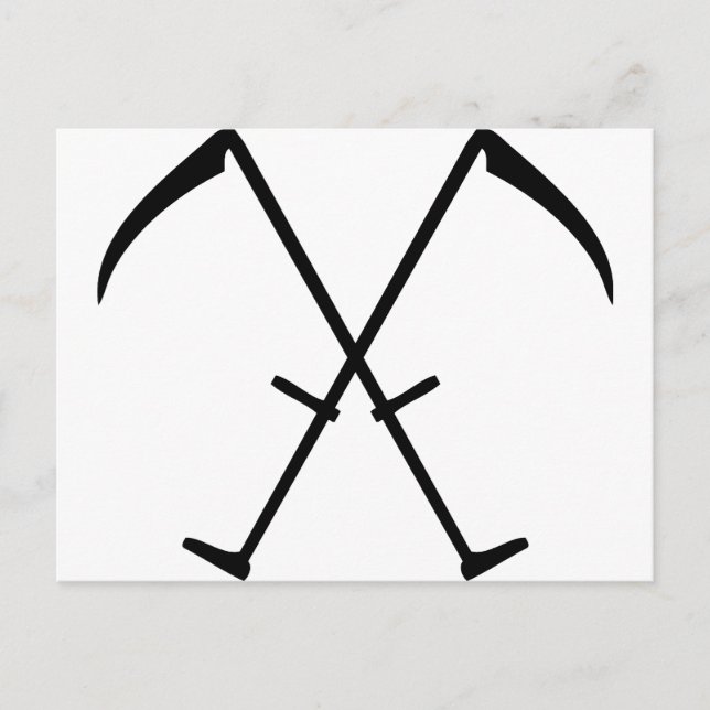 black scythe crossed icon postcard (Front)