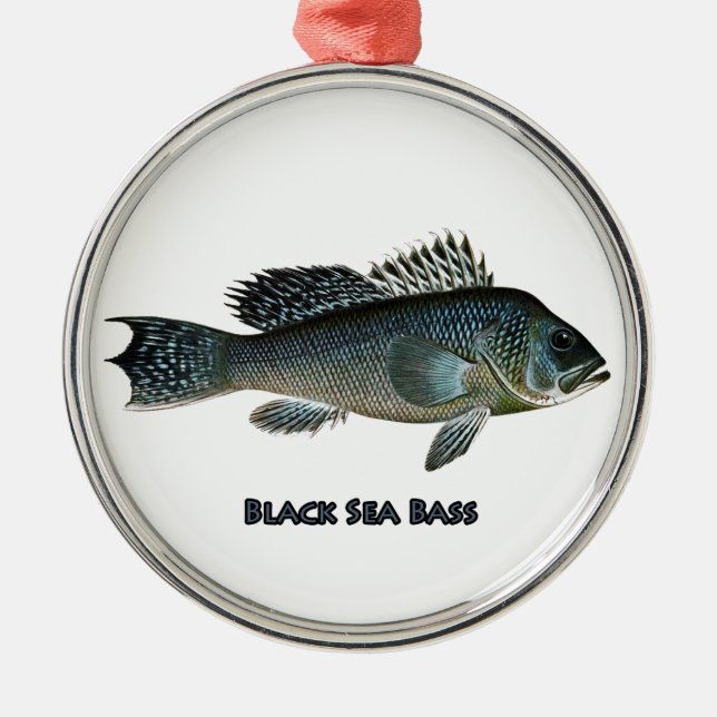 Black Sea Bass Metal Tree Decoration (Front)