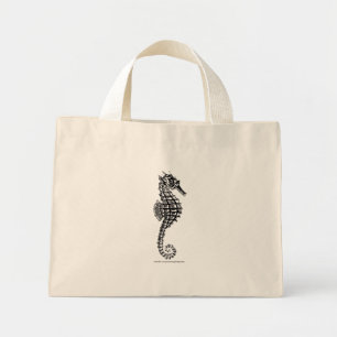 Black SEA HORSE Tote Bag