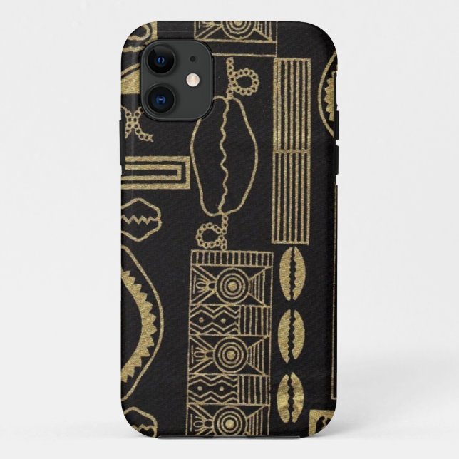 Black Sea Shell Mud Cloth iPhone Case (Back)