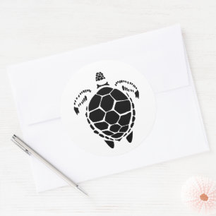 Black Sea Tortoise Shell Classic Round Sticker