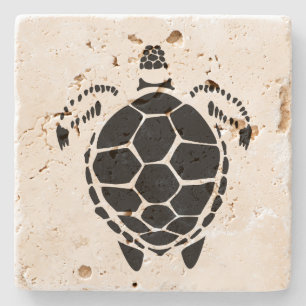 Black Sea Tortoise Shell Stone Coaster